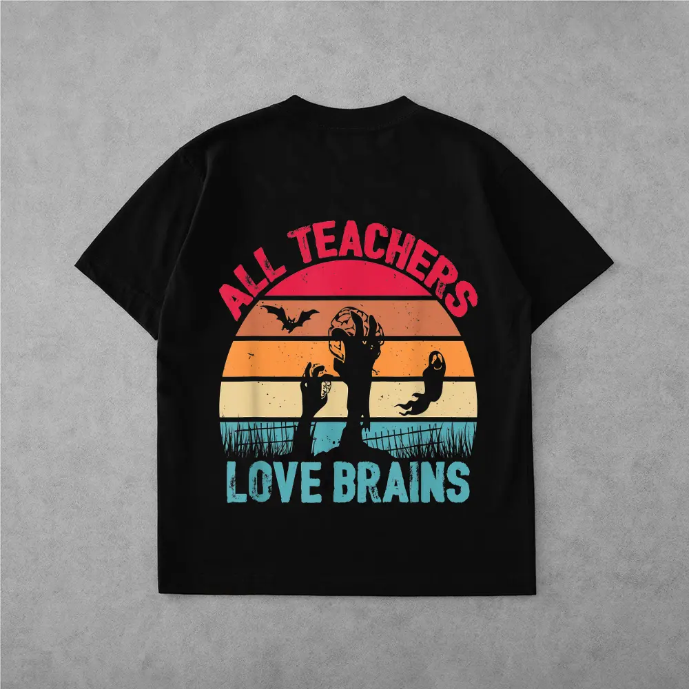 All Teachers Love Brains Funny Halloween T-Shirt