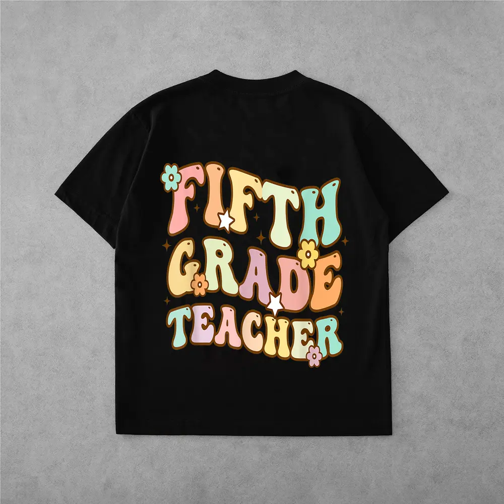 Back To School Fifth Grade Teacher Colorful T-Shirt