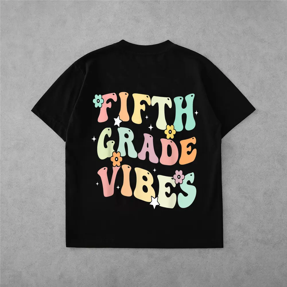 Back To School Fifth Grade Vibes Retro Student Teacher T-Shirt