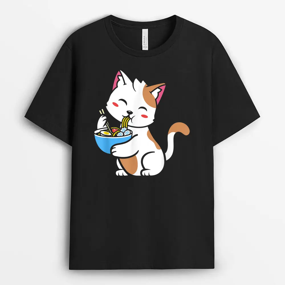 Cat Ramen Anime Kawaii Teen Gift T-Shirt