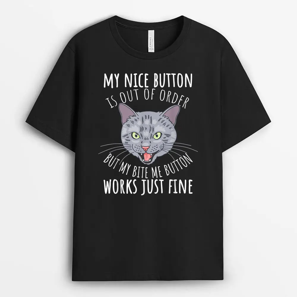 Cat Tshirt Funny Cat Tees Cat Lover Gifts Cat Bite Me T-Shirt