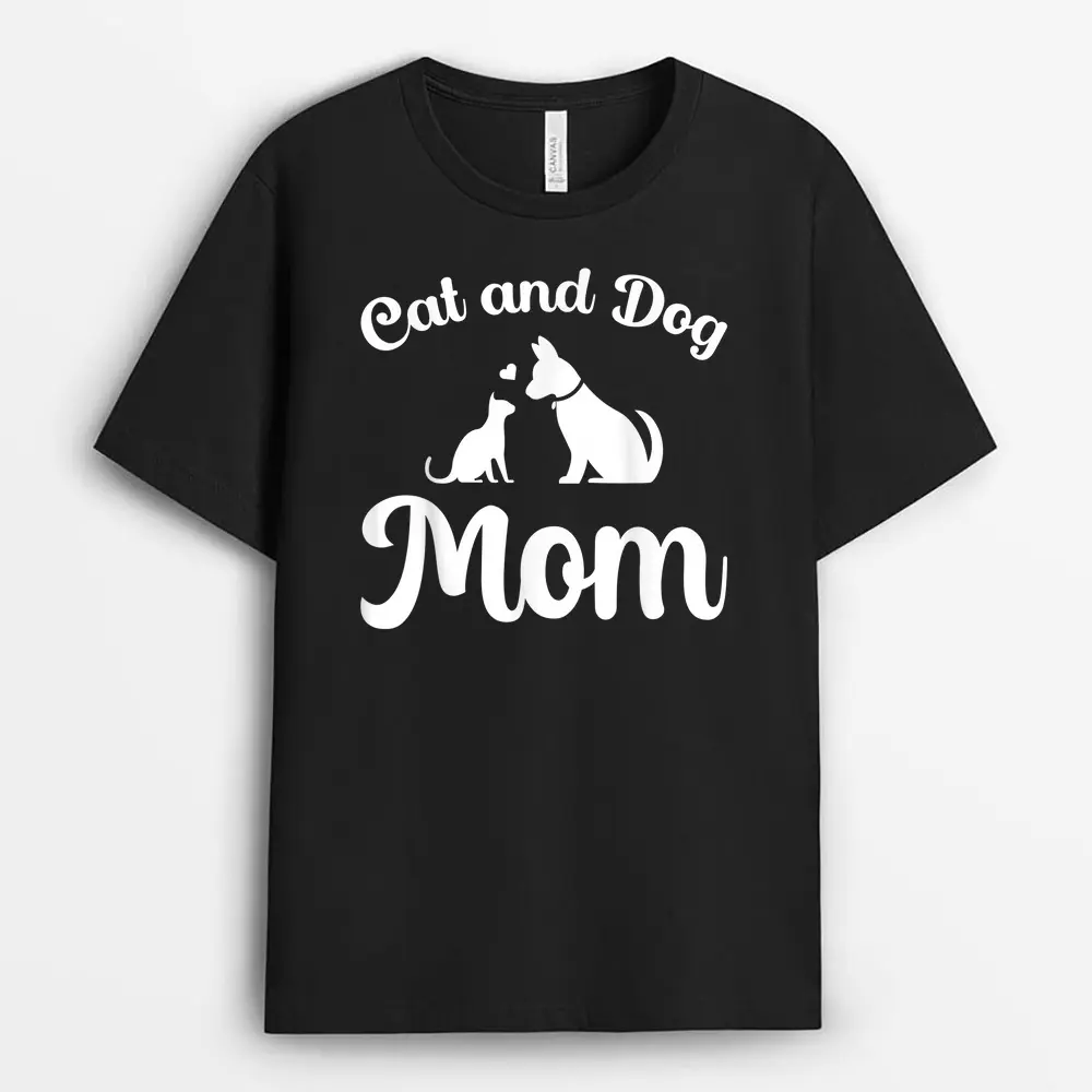 Cats And Dogs Mom Mother's Day Puppy Pets Animals Lover T-Shirt
