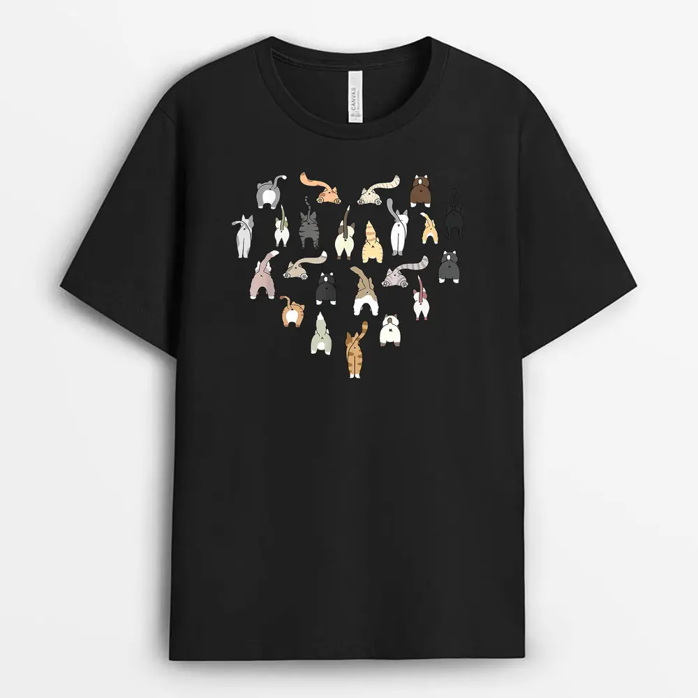 Cats Butt Heart Funny Cats Kitten Cat Owners T-Shirt