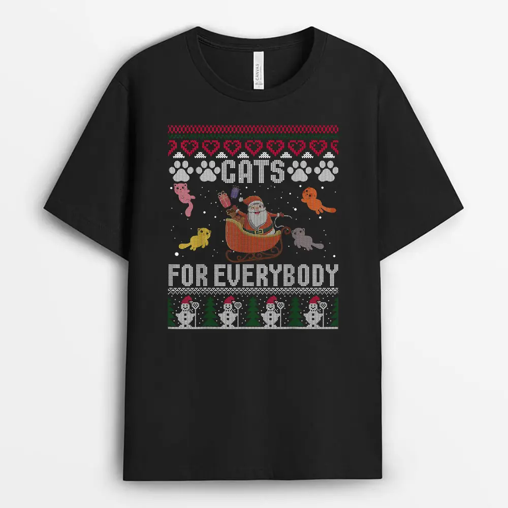Cats For Everybody Christmas Cute Cat Lover T-Shirt