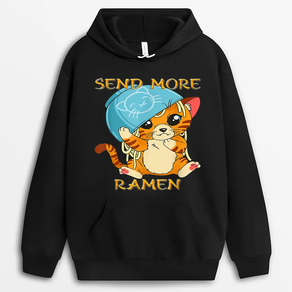 Cute Anime Kawaii Kitten Ramen Bowl Cat Hoodie