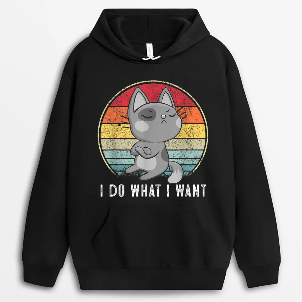 Cute Cat Lovers I Do What I Want Cat  Funny Cat Hoodie