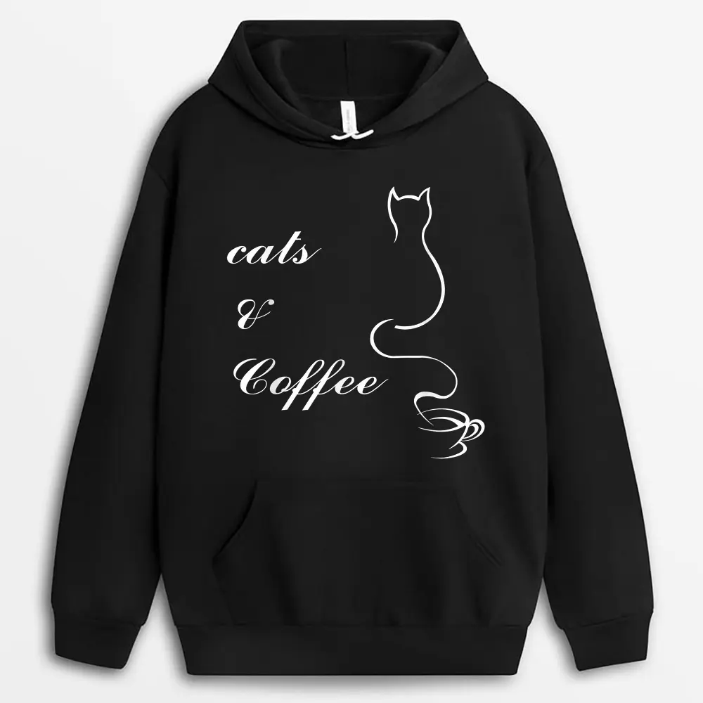 Cute Cats And Coffee  Hoodie