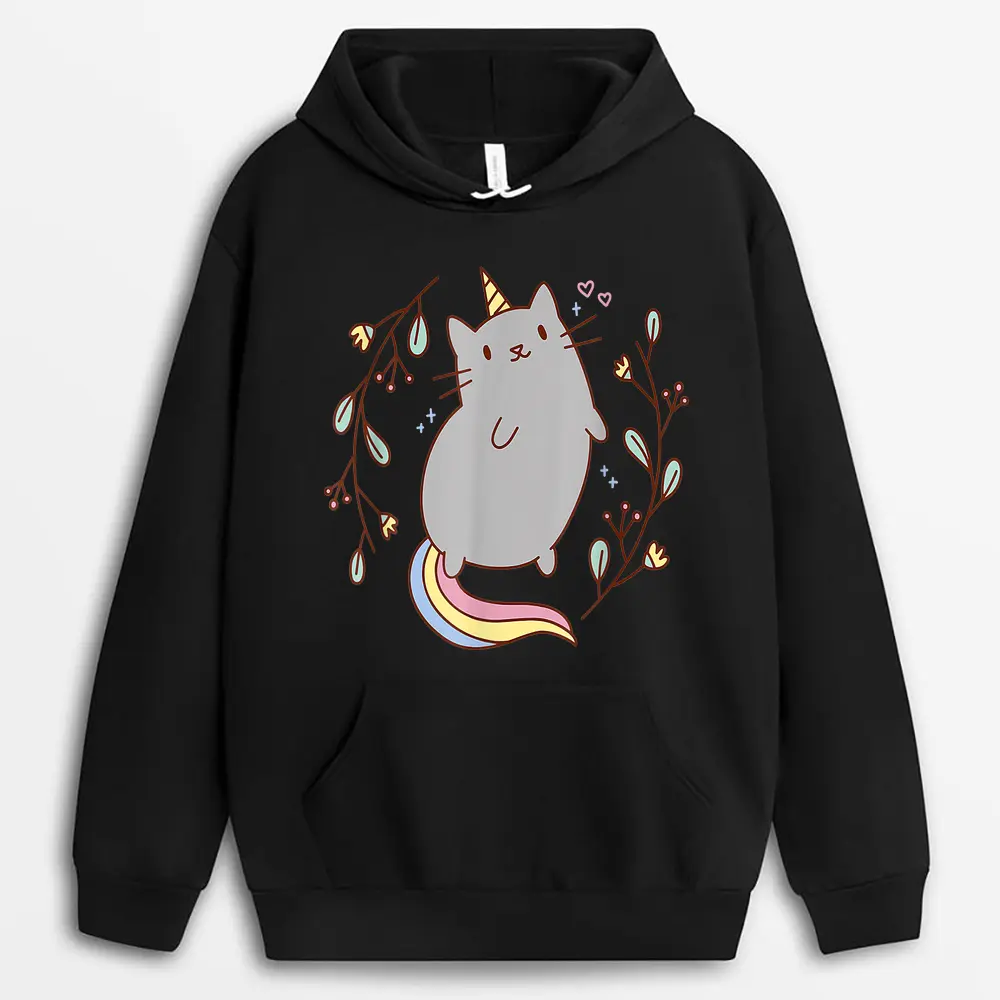 Cute Unicorn Cat Kitten Graphic Hoodie