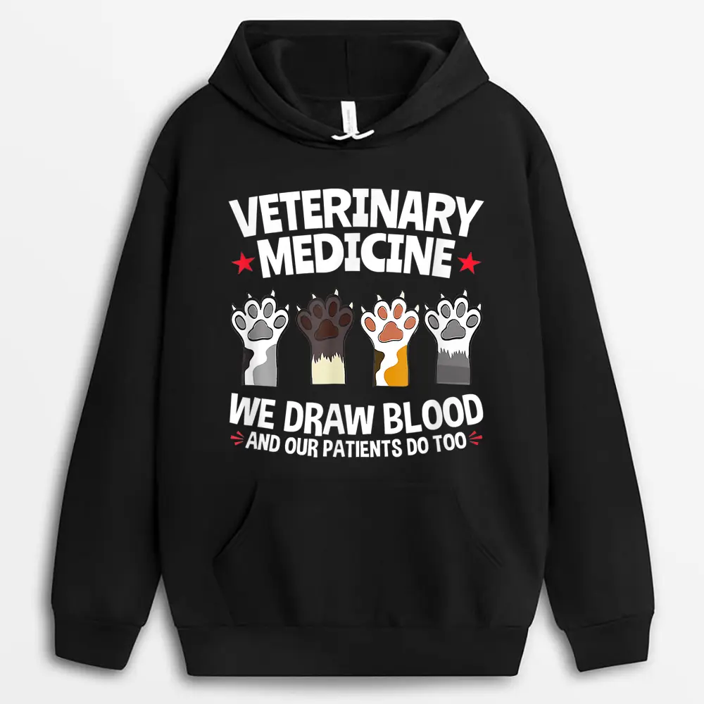 Cute Veterinarian Paws Cat Meow Kitty Cat For Mom Hoodie