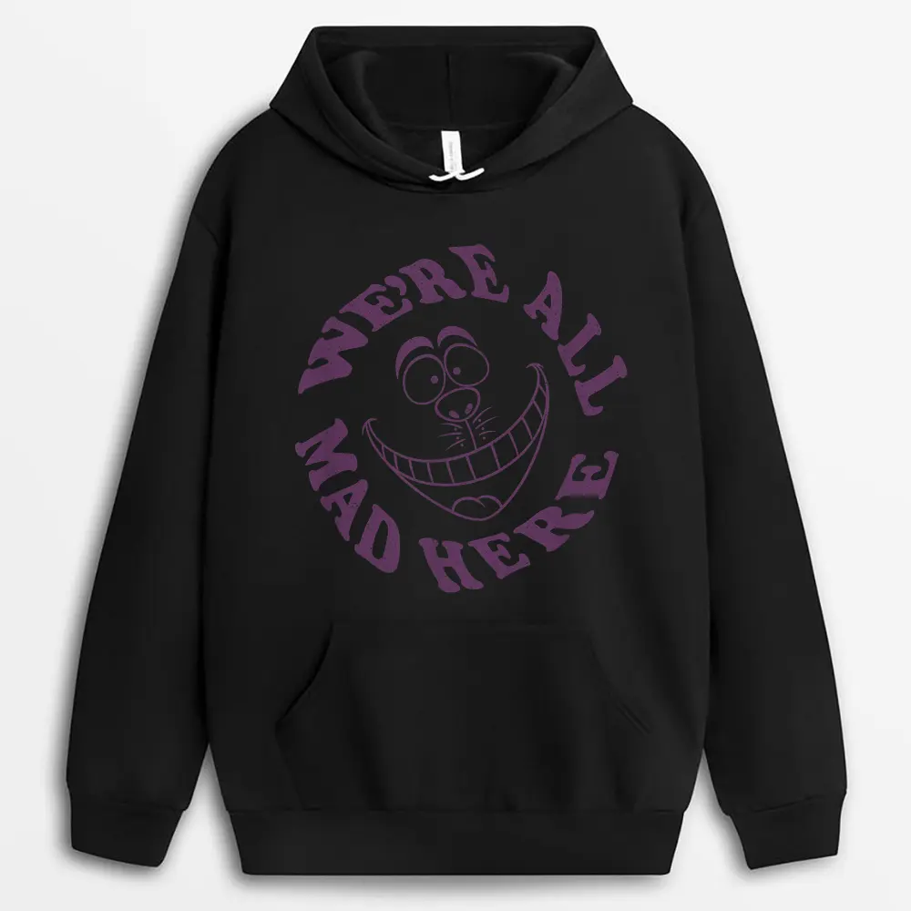 Disney Alice In Wonderland Cheshire Cat We're All Mad Here Hoodie
