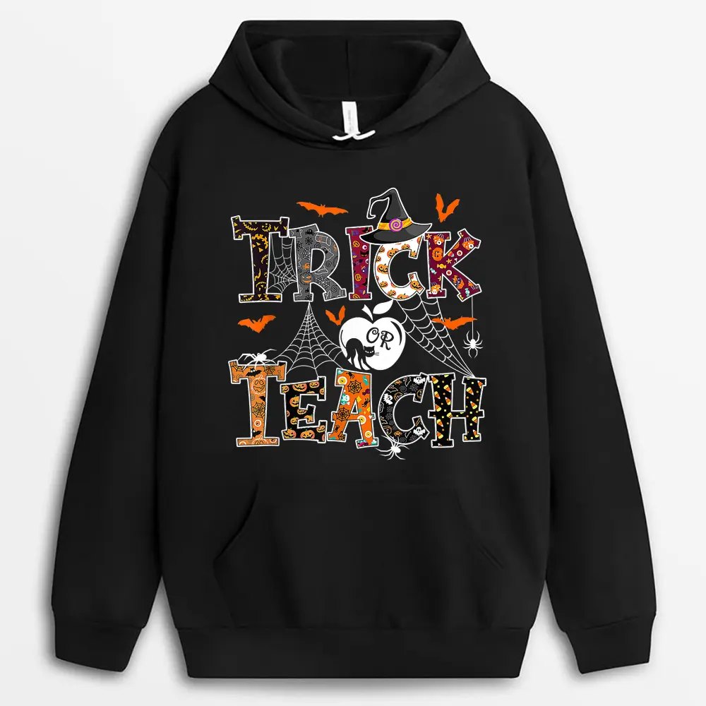 Fall Holiday Themed Thanksgiving Halloween Teacher Trick Or Hoodie