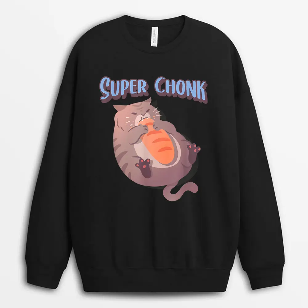 Fat Chonky Cat Meme Lovers Heckin' Chonker Super Chonk Cat Sweatshirt