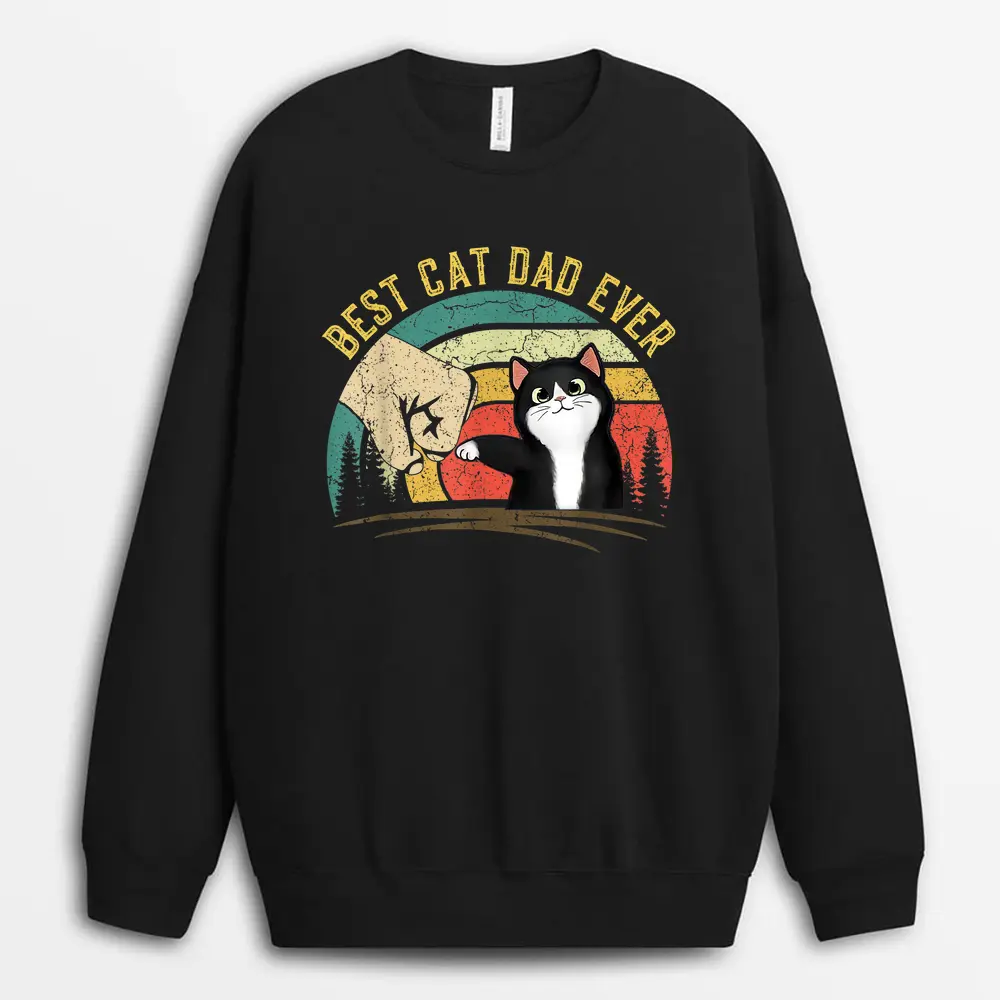 Father's Day 2022 Cat Dad Gifts For Men Best Cat Dad Ever Sweatshirt