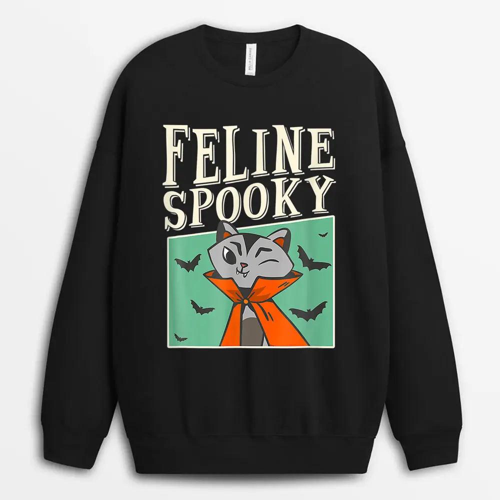 Feline Spooky Halloween Cat Owner Costume Sweatshirt
