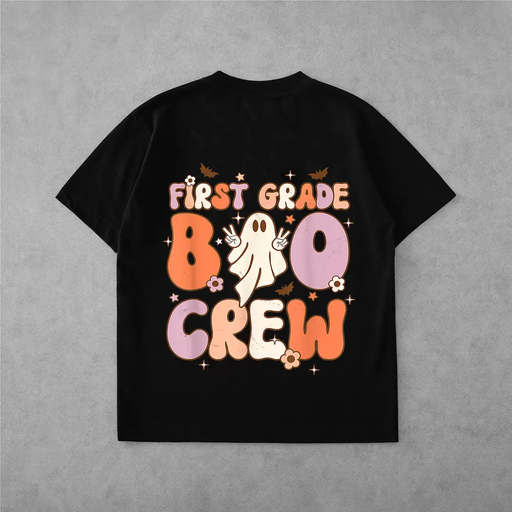 First Grade Boo Crew Cute Ghost Halloween Teacher Student T-Shirt
