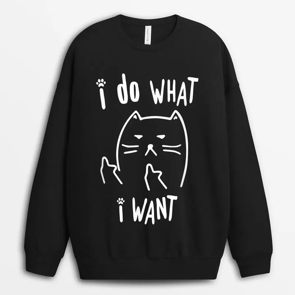 Funny Black Cat I Do What I Want With My Cat Meow Funny Gift Sweatshirt
