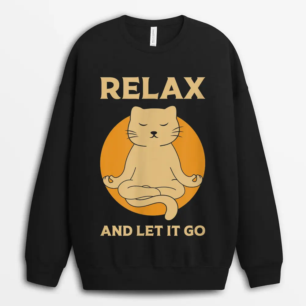 Funny Cat Graphic Yoga Zen Meditation Sweatshirt