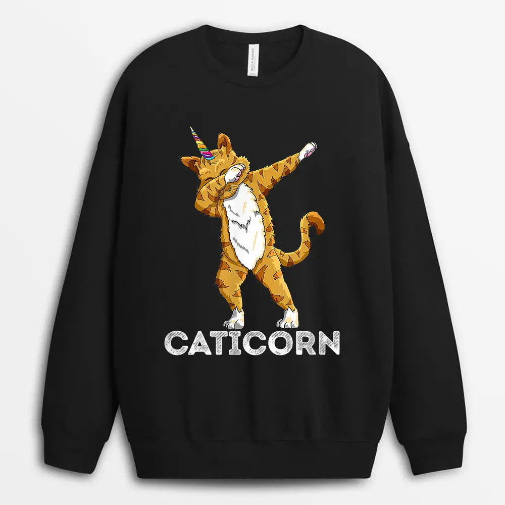 Funny Cat Kitten Caticorn Cat Dabbing Cat Lover Sweatshirt