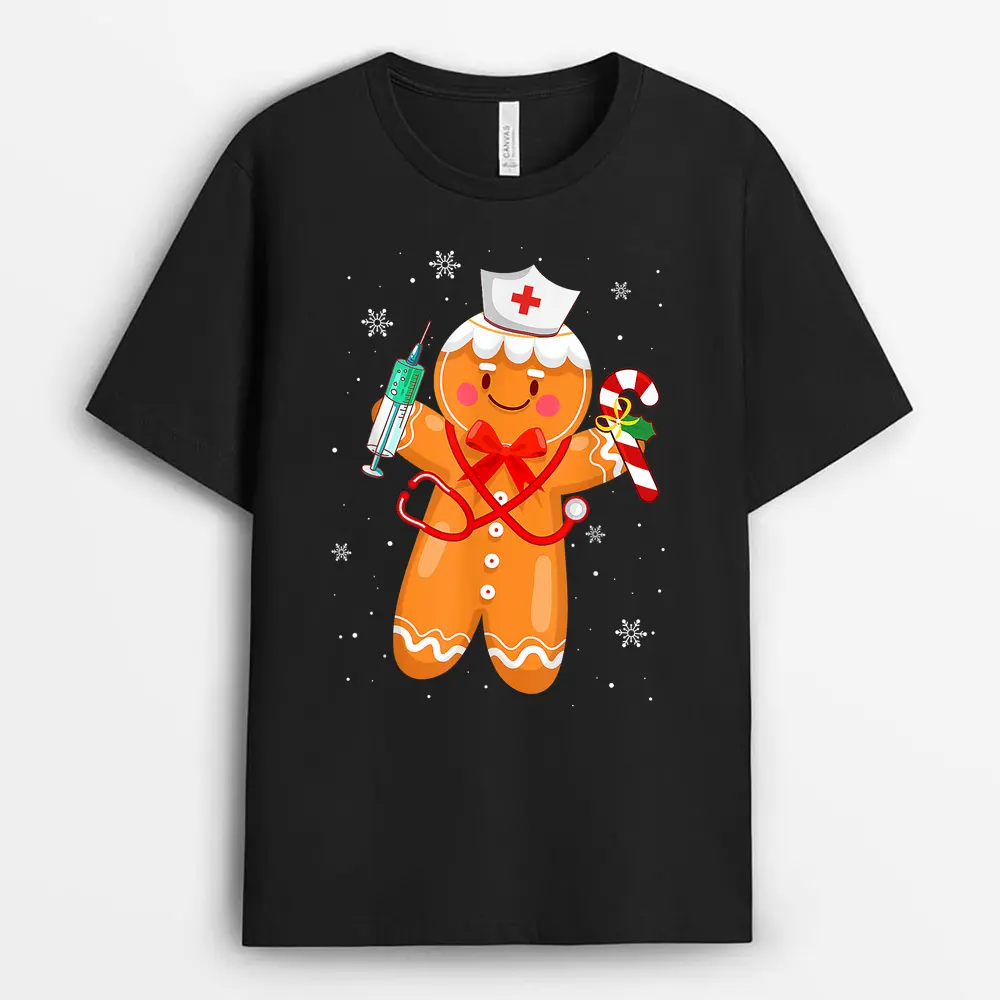 Gingerbread Nurse Christmas Cookies Baking Nursing Costume T-Shirt