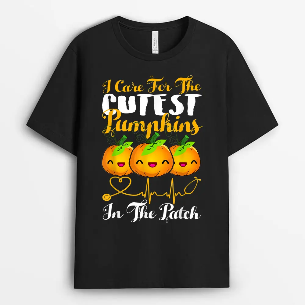 Halloween I Care For The Cutest Pumpkins In Patch NICU Nurse T-Shirt