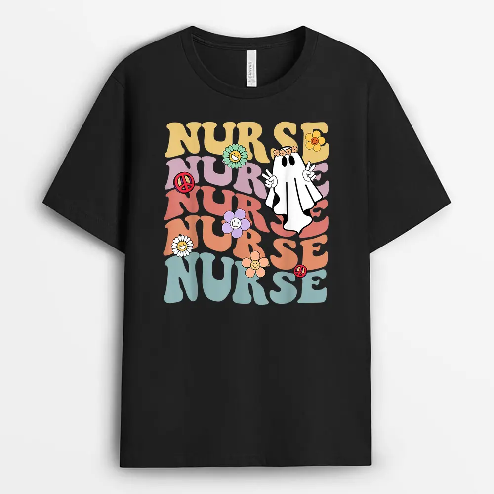 Halloween Nurse Nursing Cute Health Worker Halloween Groovy T-Shirt