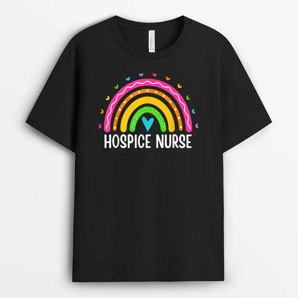 Hospice Care Nursing Rainbow RN Registered Hospice Nurse T-Shirt