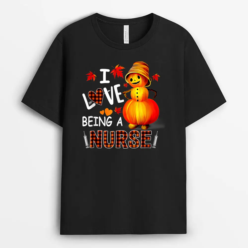I Love Being Nurse Proud Nurse Pumpkin Man Halloween T-Shirt