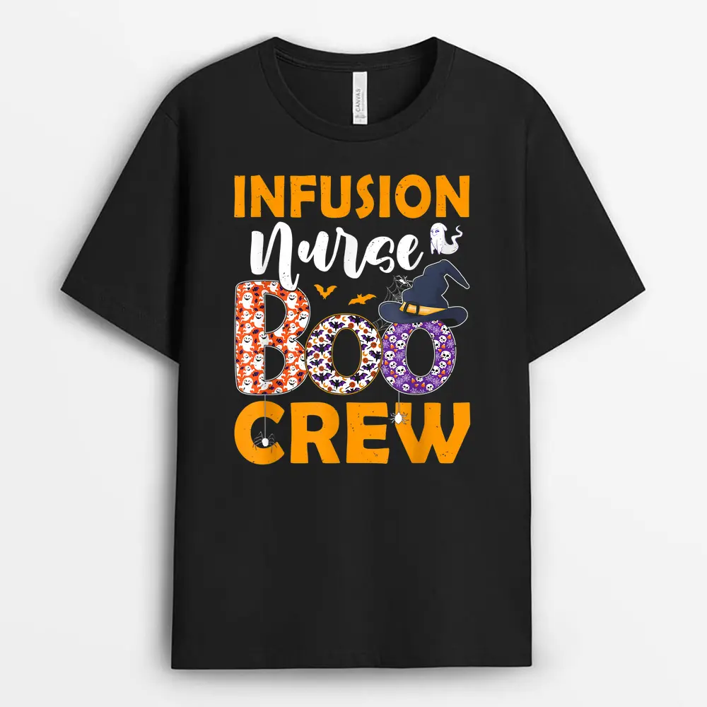 Infusion Nurse Boo Crew Spooky Boo Ghost Halloween Costume T-Shirt