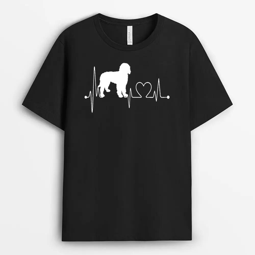 Labradoodle Dog My Heartbeat EKG Dogs My Cardio T-Shirt