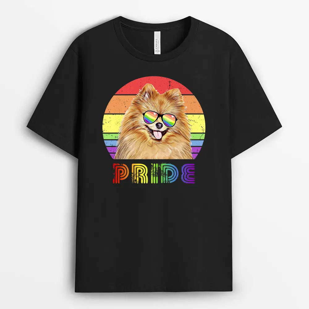 LGBTQ Pomeranian Dog Rainbow Gay Pride T-Shirt