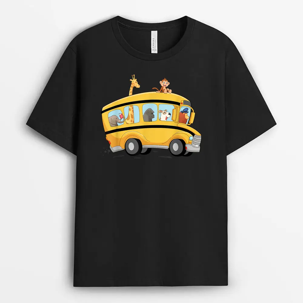 LionDog And Monkey In A School Bus Funny T-Shirt