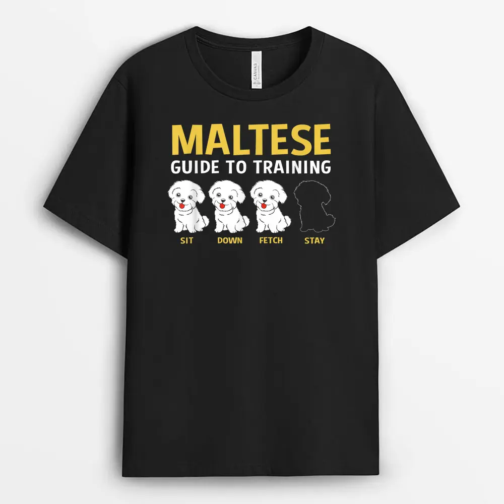 Maltese Guide To Training Funny Dog Trainer T-Shirt