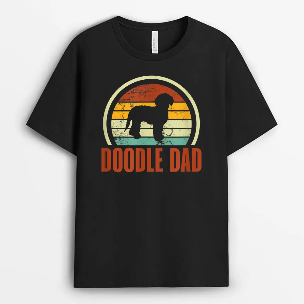 Mens Doodle Dad Dog Dad Goldendoodle Labradoodle Retro T-Shirt