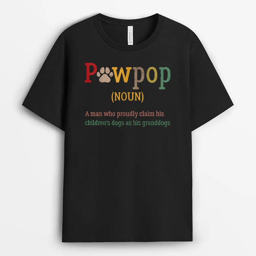 Mens Funny Pawpop Definition Dog Dad Paw Papa Dogs Lover Grandpa T-Shirt