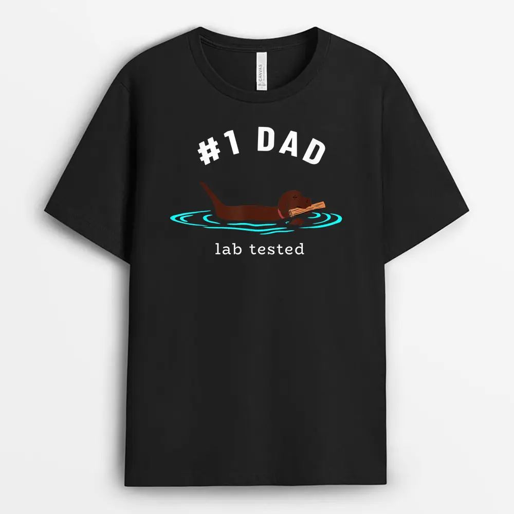 Mens Lab Dad Chocolate Labrador Retriever Dog 1 Dad T-Shirt