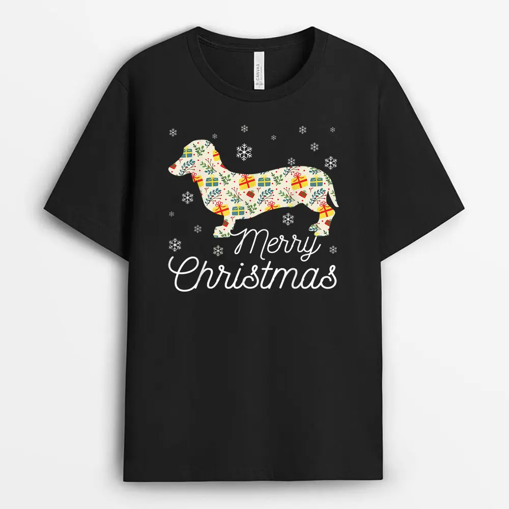 Merry Christmas Pajama Funny Dachshund Dog Gifts T-Shirt