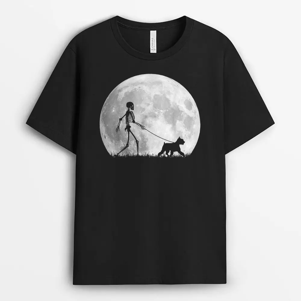 Miniature Schnauzer Halloween Skeleton Funny Dog Gift T-Shirt