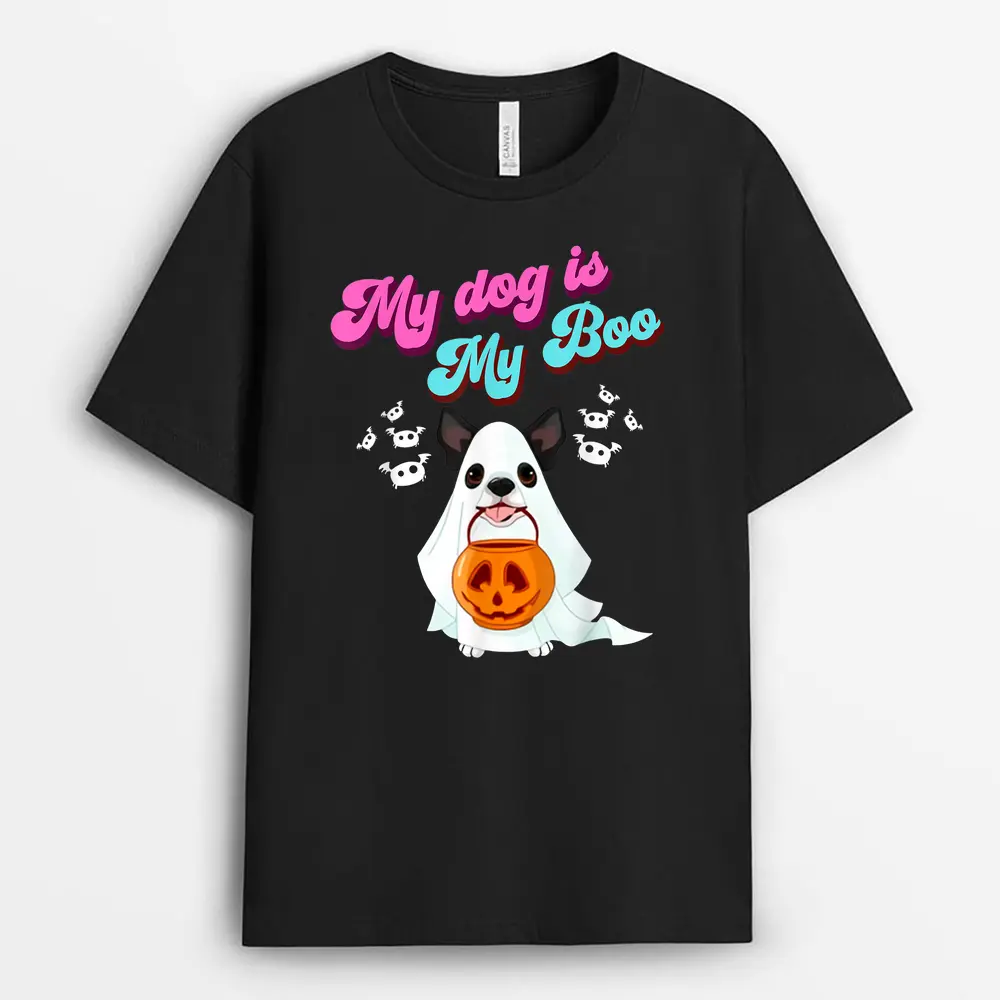 My Dog Is My Boo Cute Halloween Funny Spooky Dog Pumpkin T-Shirt
