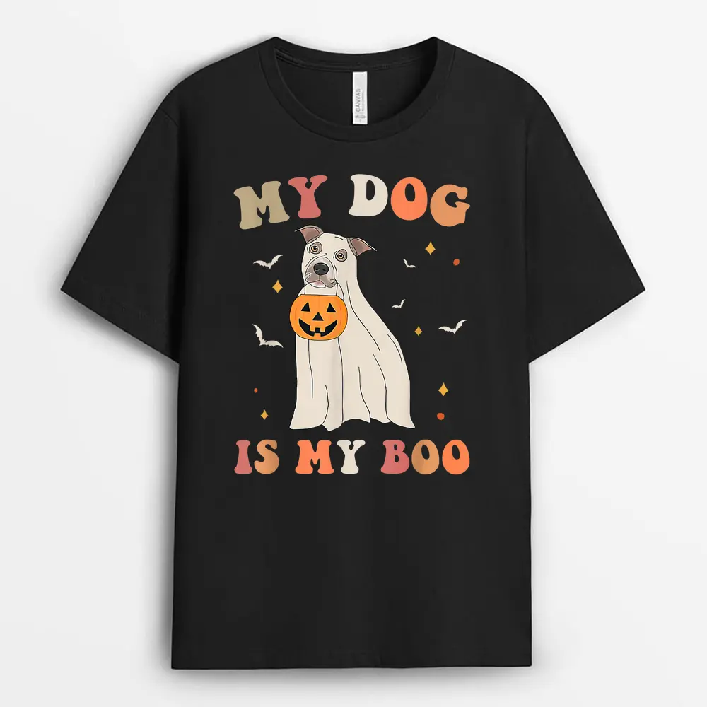 My Dog Is My Boo Funny Dog Owner Boo Ghost Halloween Boo T-Shirt