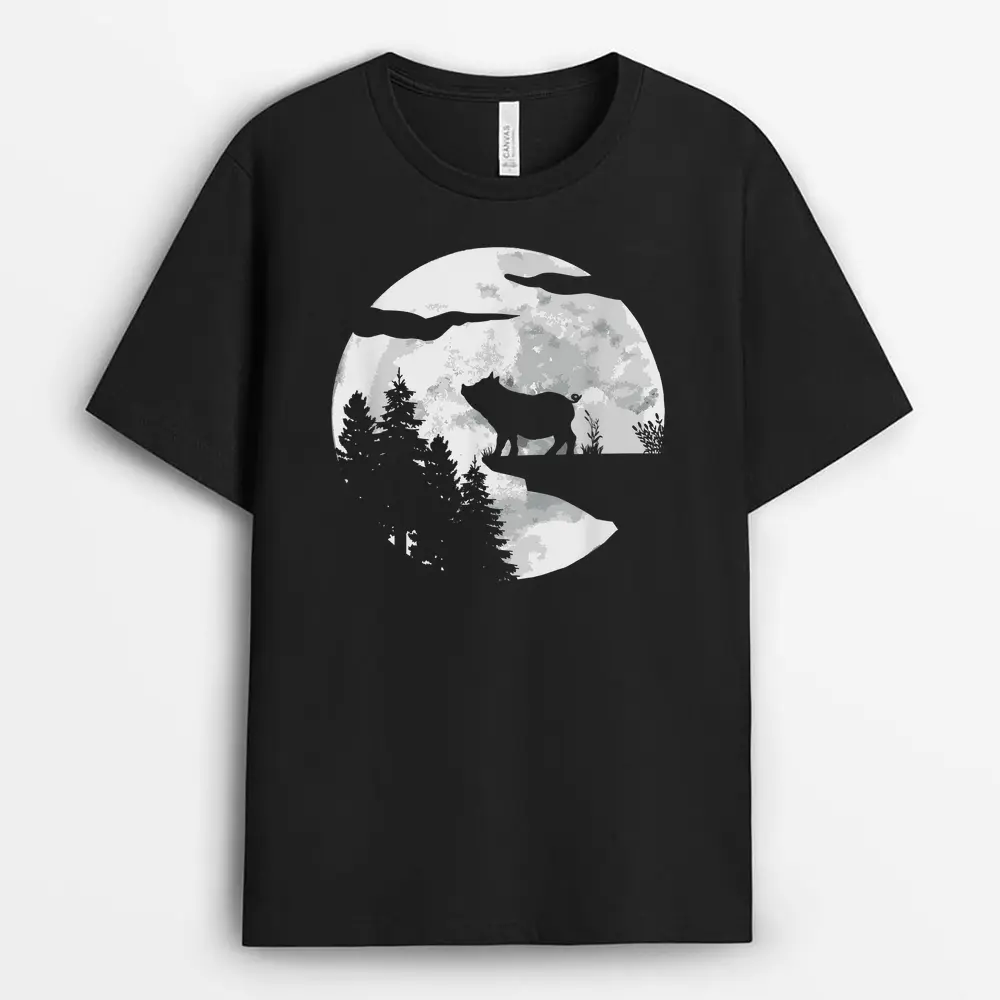 Pig Farming Pig Silhouette - Piglet Farming Farmer Pig T-Shirt