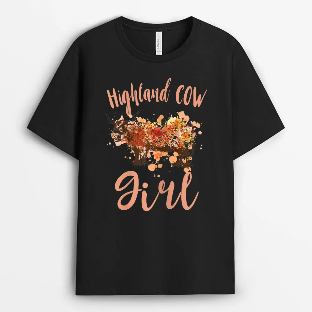 Scottish Highland Cow Girl Scottish Highland Cattle Farmer T-Shirt