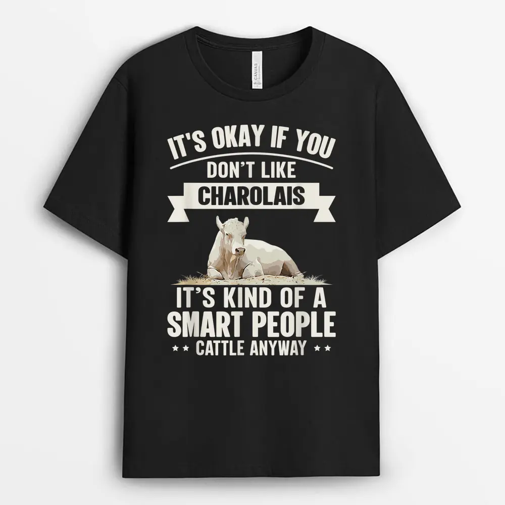 Smart People Cattle Farmer - Cow Breed Charolais T-Shirt