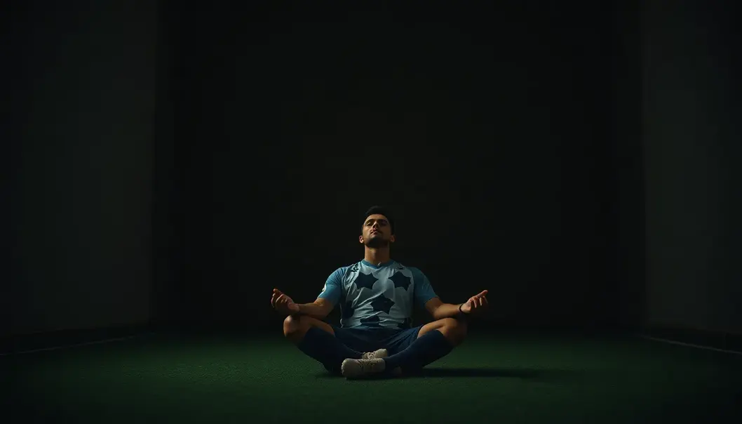 A soccer player preparing for their day with a serene morning routine.
