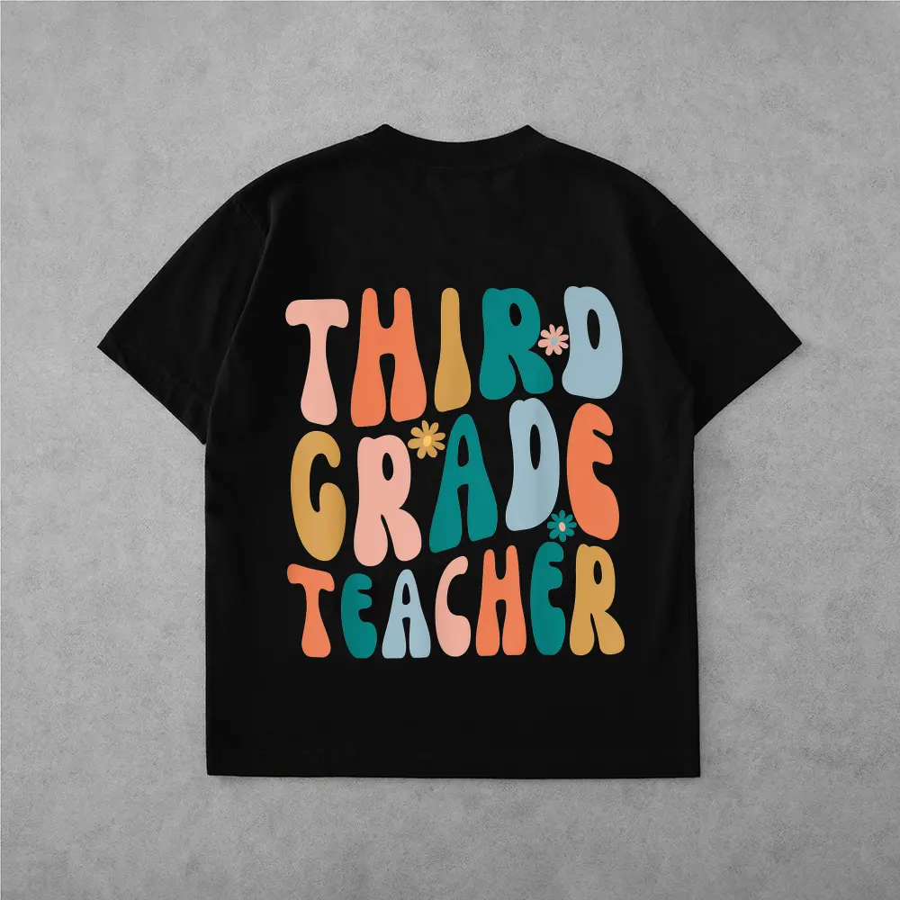 Third Grade Teacher Retro Groovy Design 3rd Grade Teaching T-Shirt