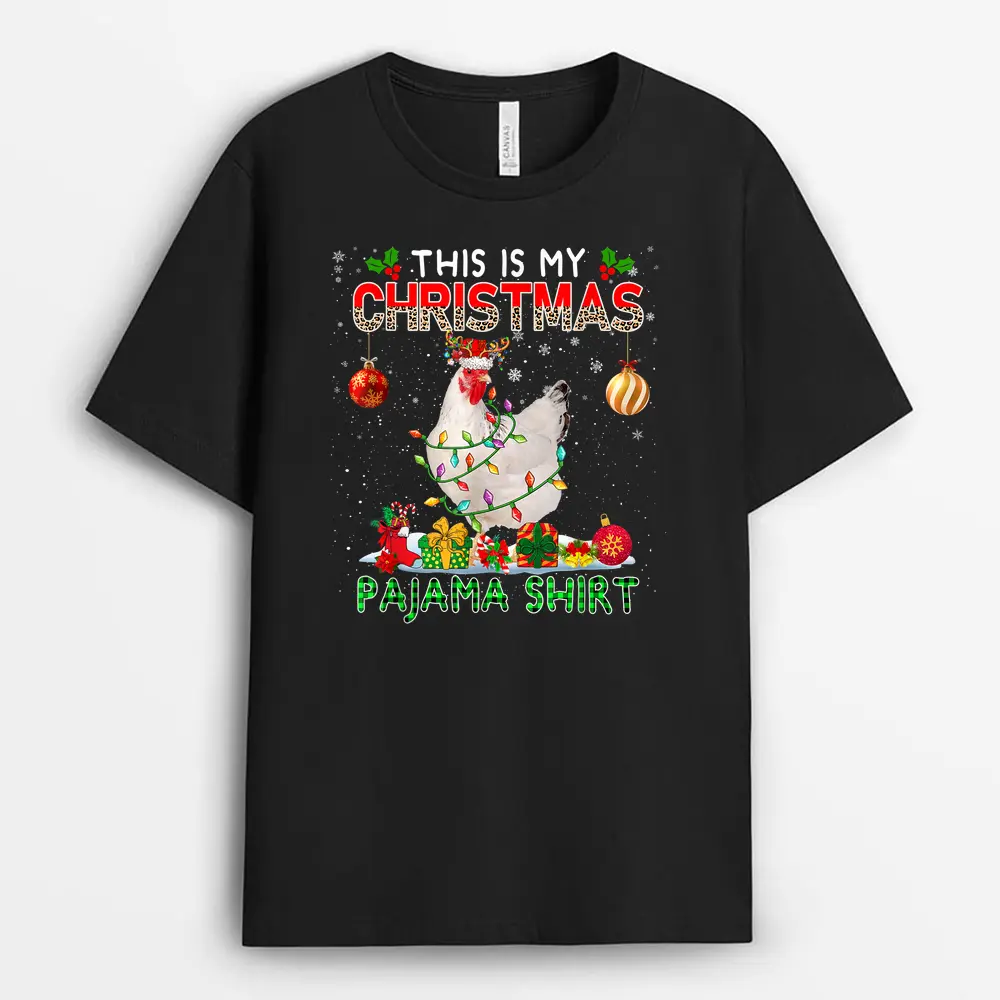 This Is My Xmas Pajama  Santa Reindeer Chicken Farmer T-Shirt