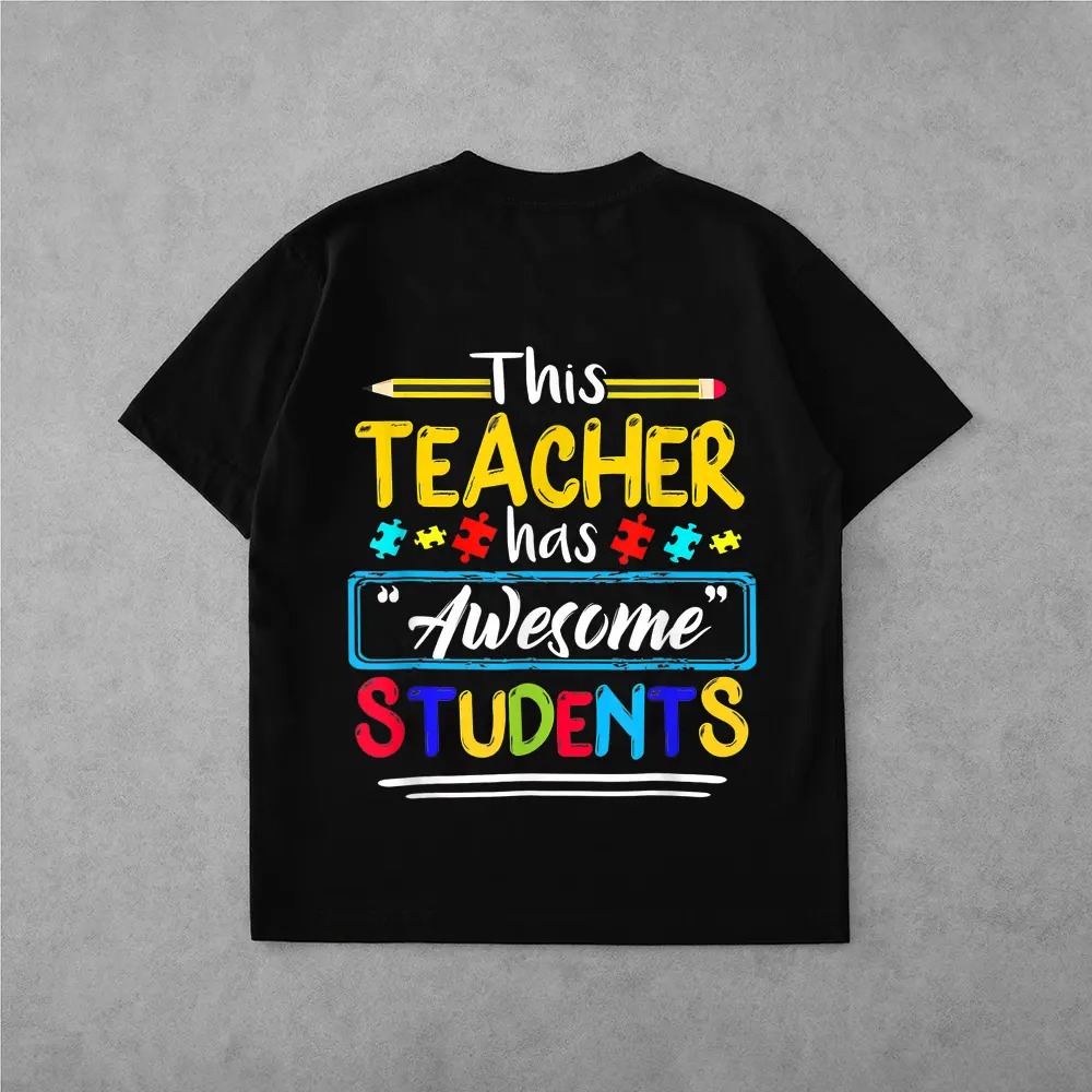 This Teacher Has Awesome Students Puzzle Autism Awareness T-Shirt