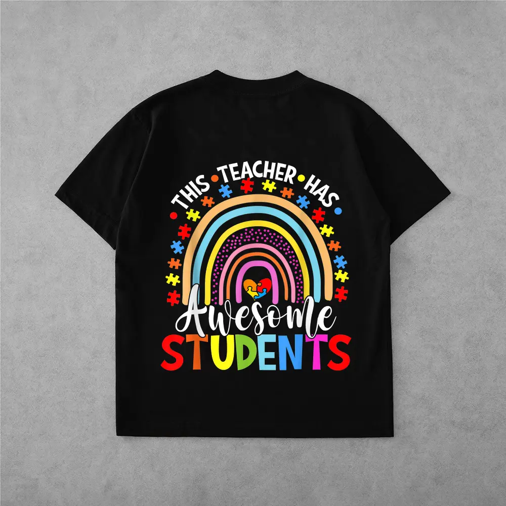 This Teacher Has Awesome Students Rainbow Autism Awareness T-Shirt