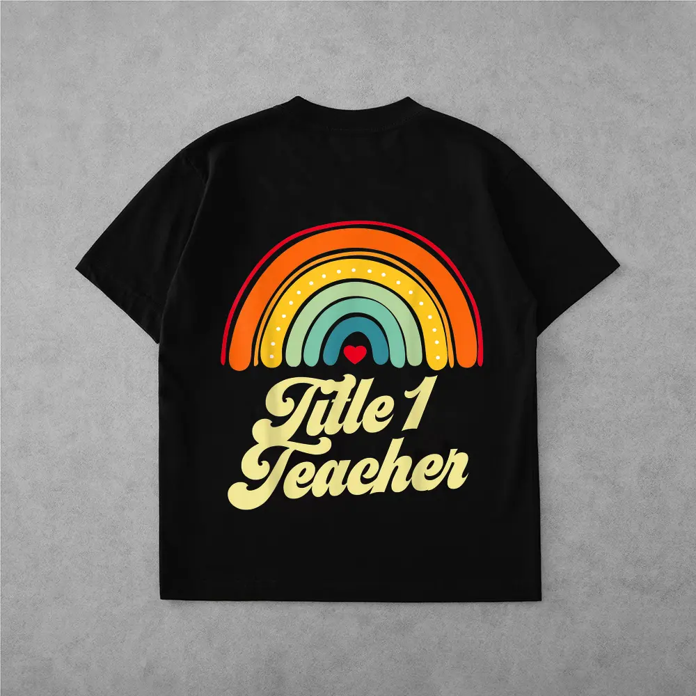 Title 1 Teacher Vintage Retro Funny Job Title Birthday T-Shirt