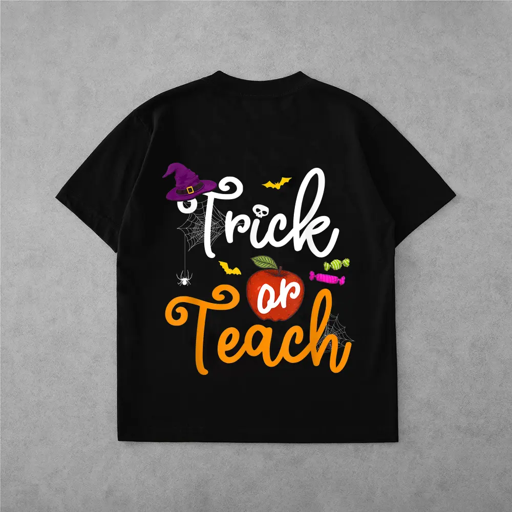 Trick Or Teach Spooky Teacher Halloween Costume Girls Women T-Shirt