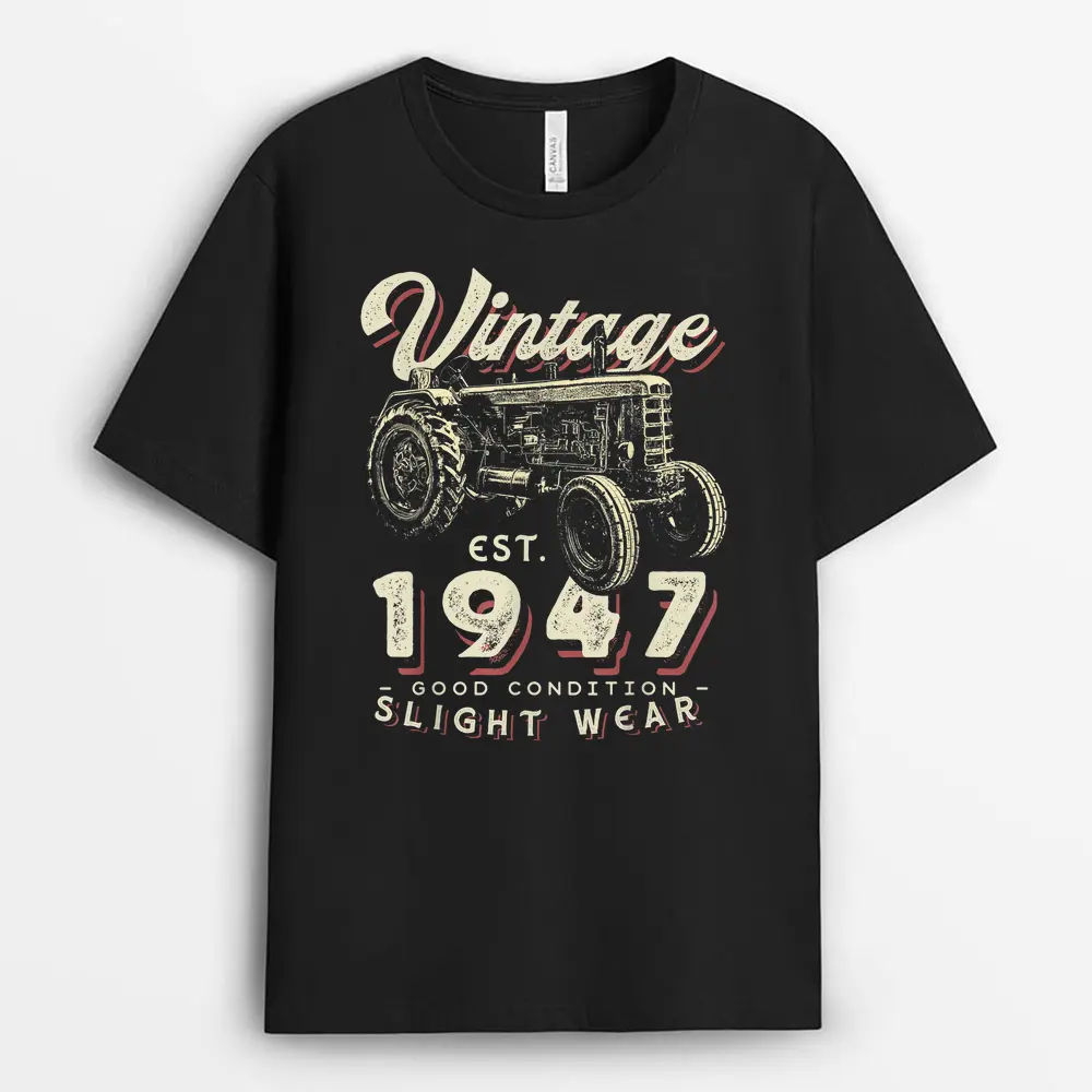 Vintage Farmer Tractor Established 2014 8th Birthday Party T-Shirt